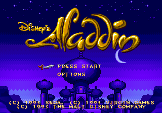 Aladdin (USA) Title Screen